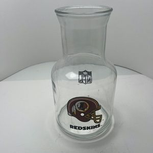 Vintage NFL Washington Redskins Decanter Carafe 9” Tall Glass. Retro Rare